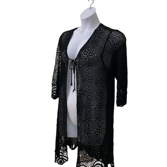 Coldwater Creek Black Duster, Size PXL - Picture 3 of 6